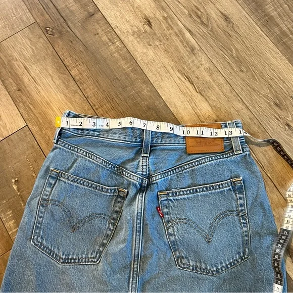 Levi’s Blue Denim Raw Hem Mini Skirt size 26 - Picture 4 of 6